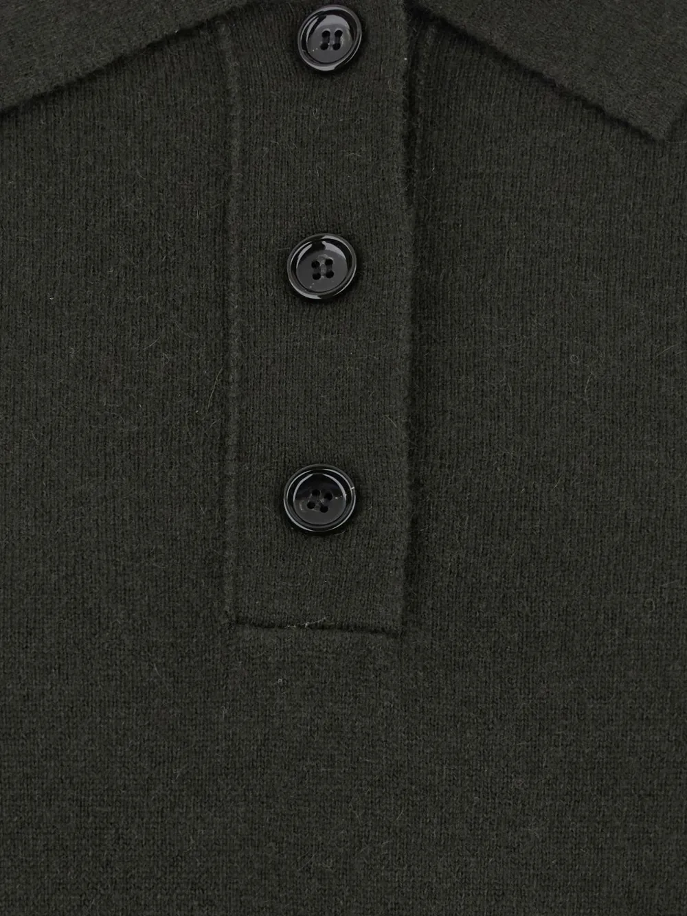 Allude Green Polo Shirt With Classic Collar And Ribbed Trims In Wool Woman In Green