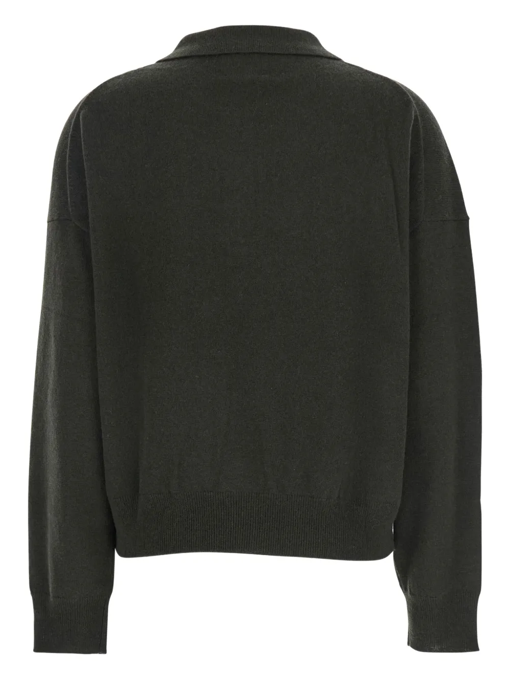 Allude point-collar wool polo top - Groen