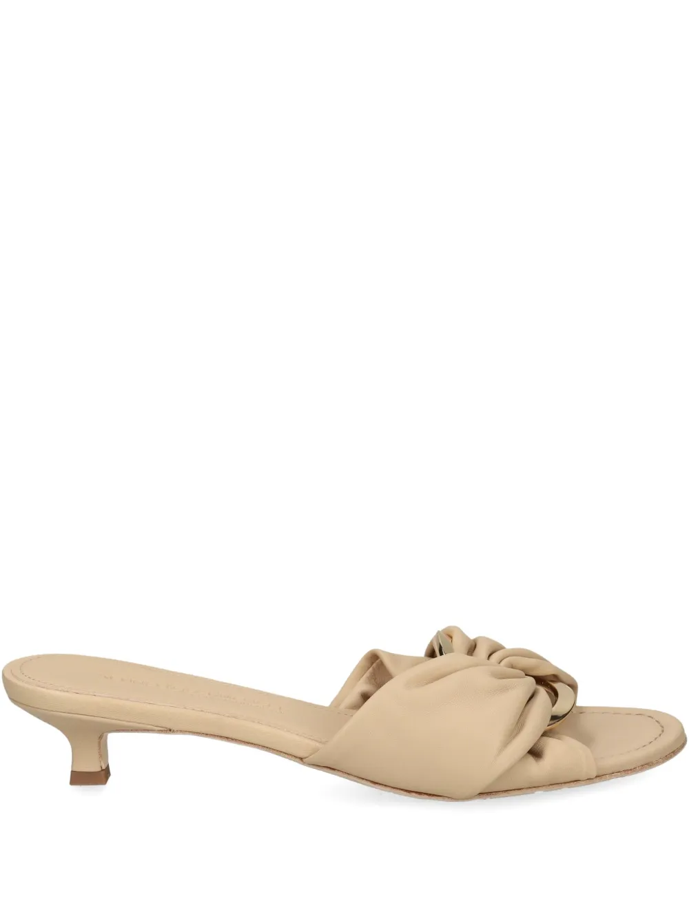 Kennel & Schmenger 50mm Knotted-detail Kitten-heel Sandals In Neutral