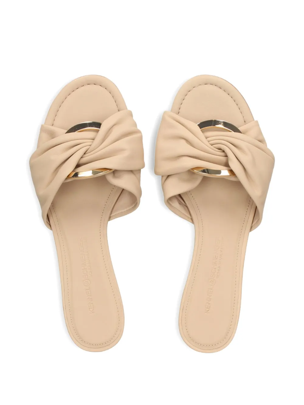 Kennel & Schmenger 50mm Knotted-detail Kitten-heel Sandals In Neutral