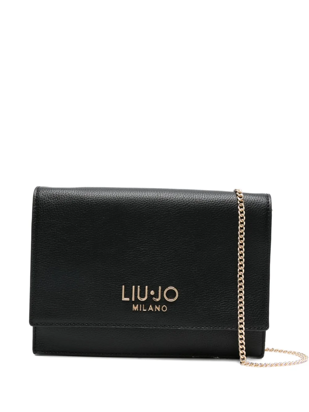 Liu •jo Mini Logo-plaque Chain Cross-body Bag In Black