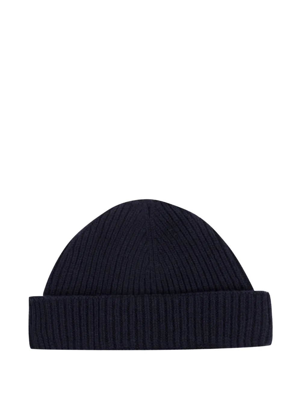 John Smedley Ribbed Beanie Hat In Blue