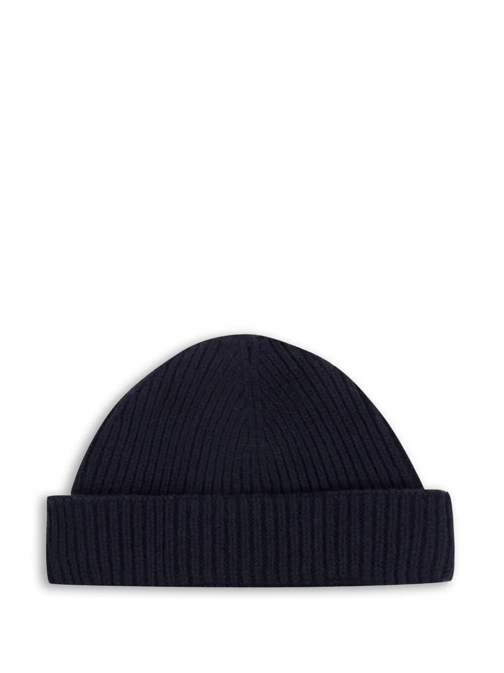 John Smedley ribbed beanie hat | Blue | Image 1