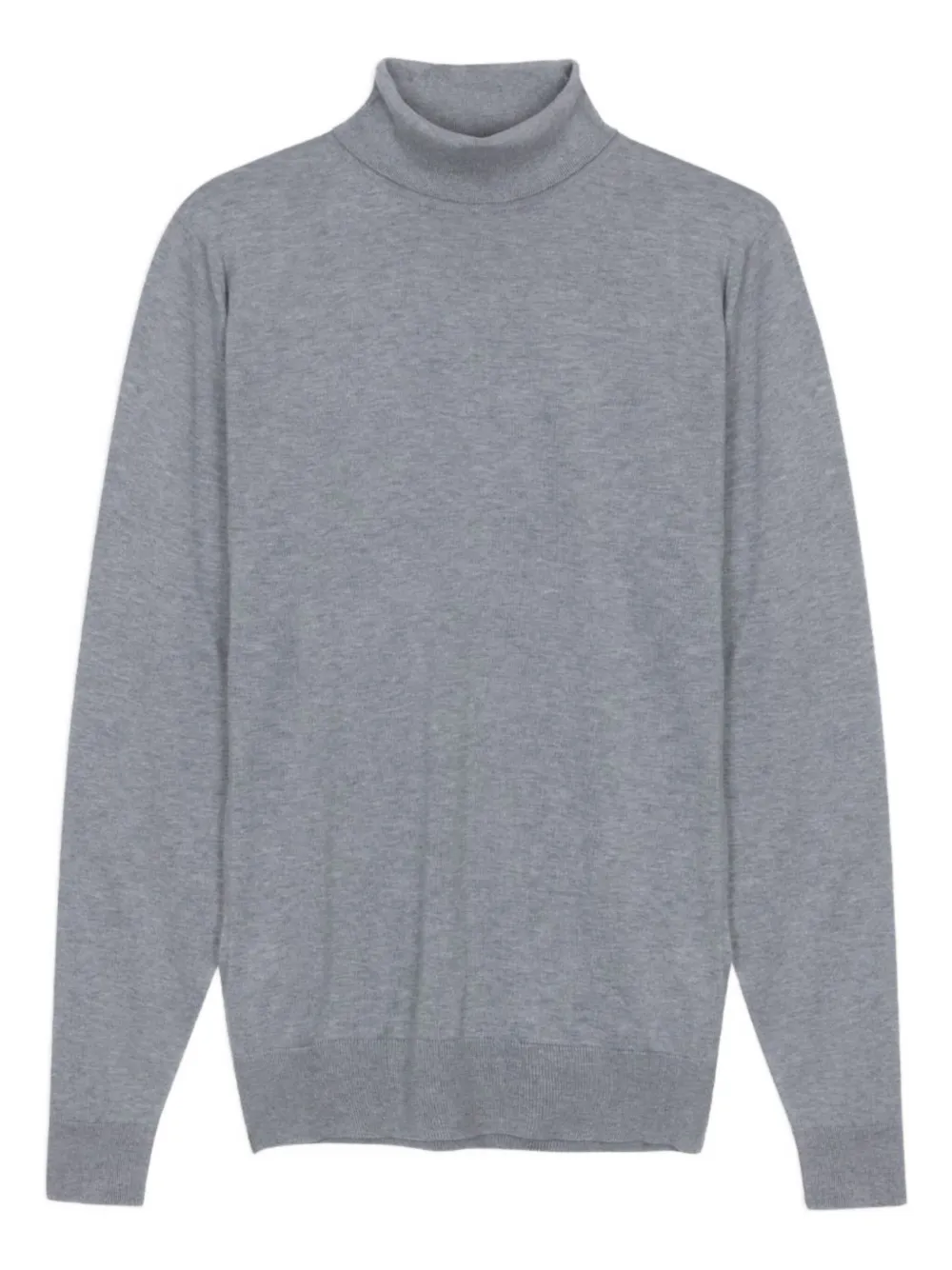 John Smedley Turtleneck Cotton Sweater In Gray
