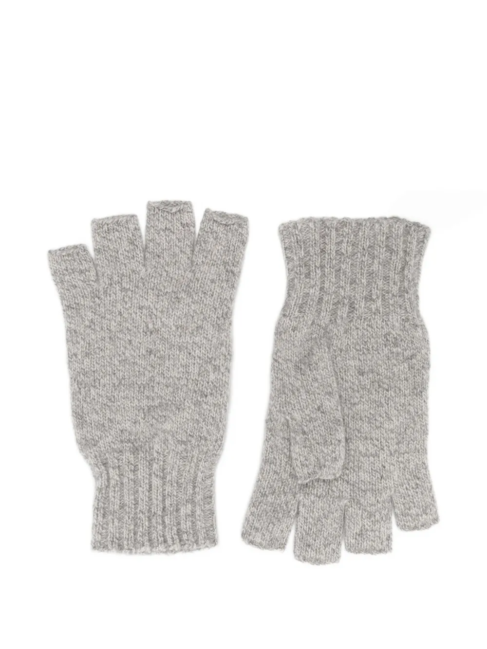 John Smedley finger-less wool gloves | Grey | Image 1