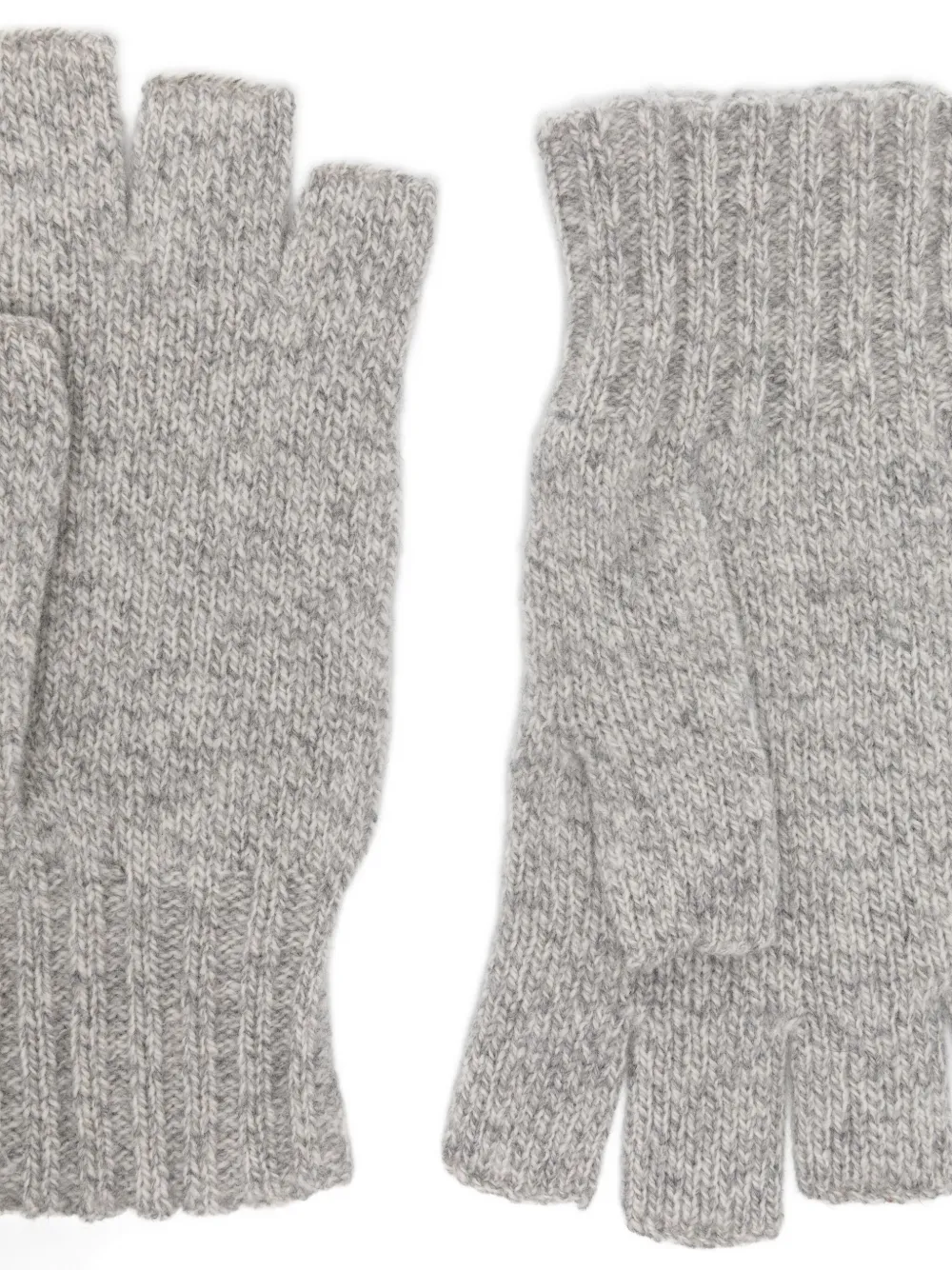 John Smedley Finger-less Wool Gloves In Gray