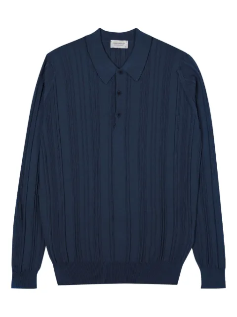 John Smedley ribbed polo shirt