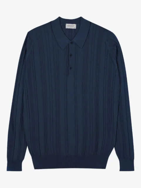 John Smedley ribbed polo shirt
