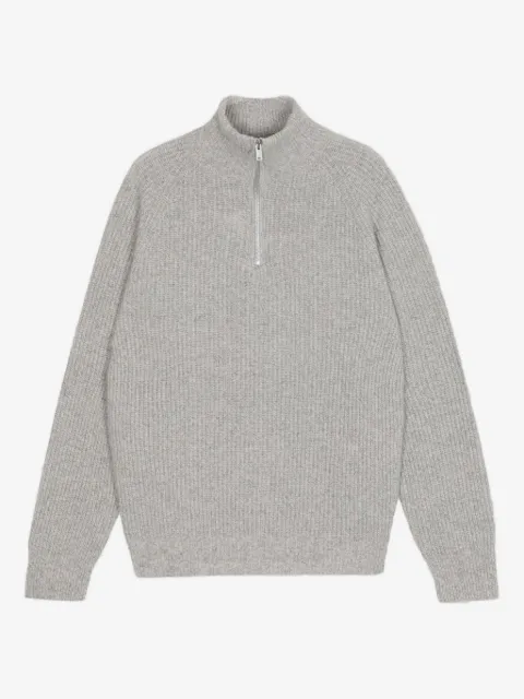 John Smedley ribbed zip-neck sweater