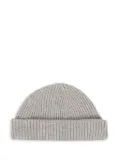 John Smedley ribbed beanie hat - Grey