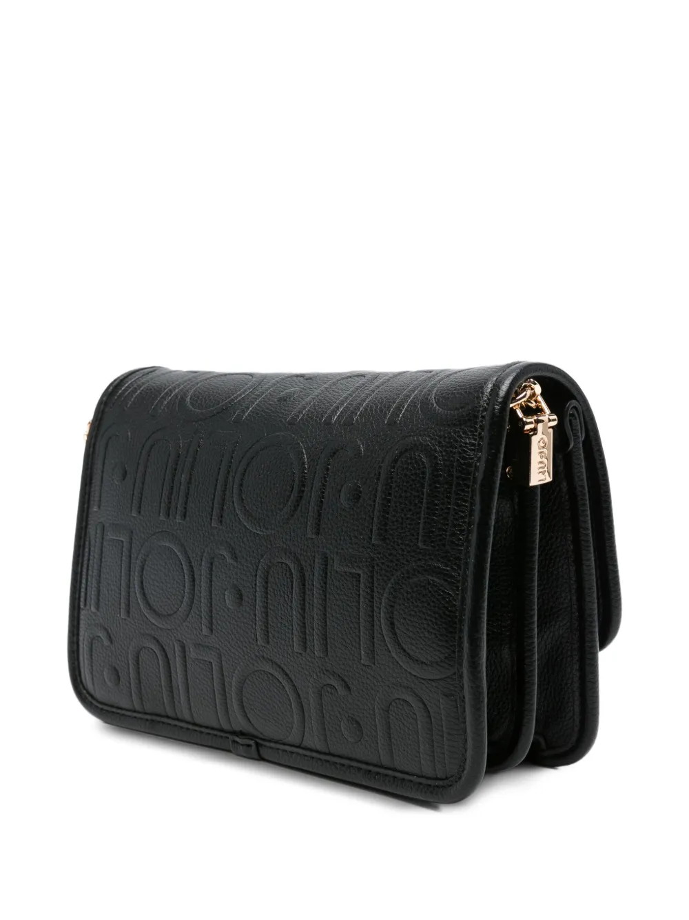 Liu •jo Logo-plaque Embossed Shoulder Bag In Black