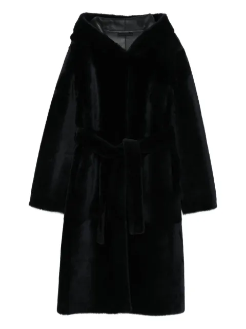 Liska hooded belted coat