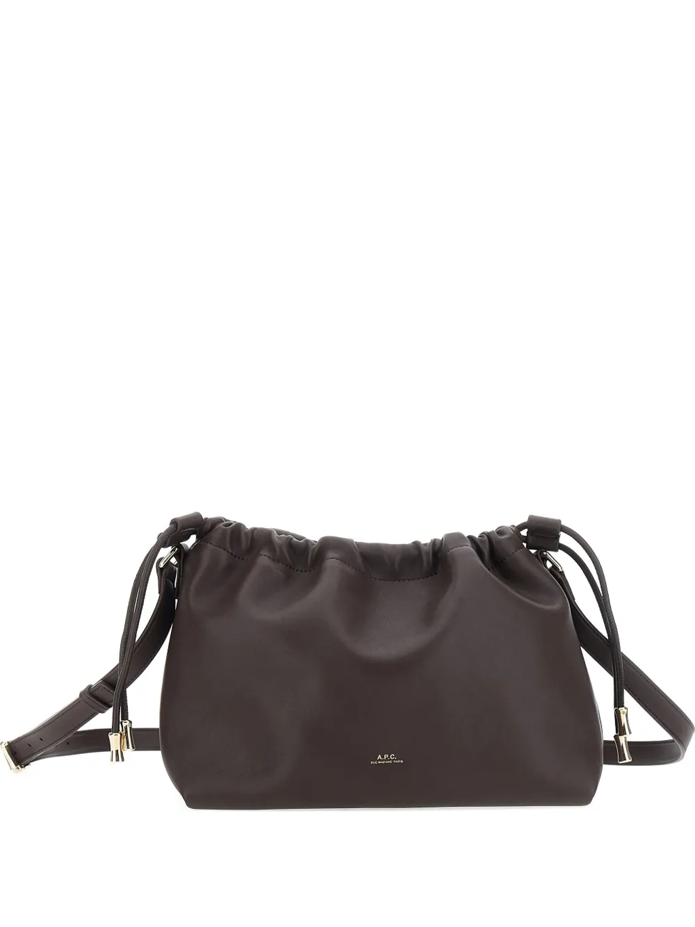 Apc Adjustable-strap Drawstring Shoulder Bag In Brown