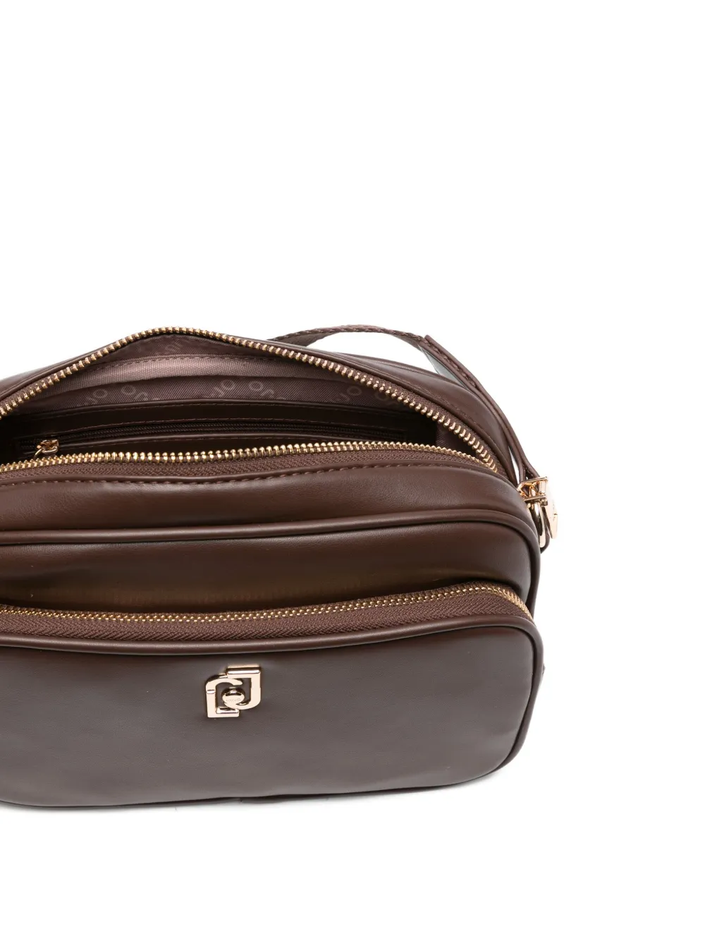 Liu •jo Small Logo-plaque Zip-fastening Cross-body Bag In Brown