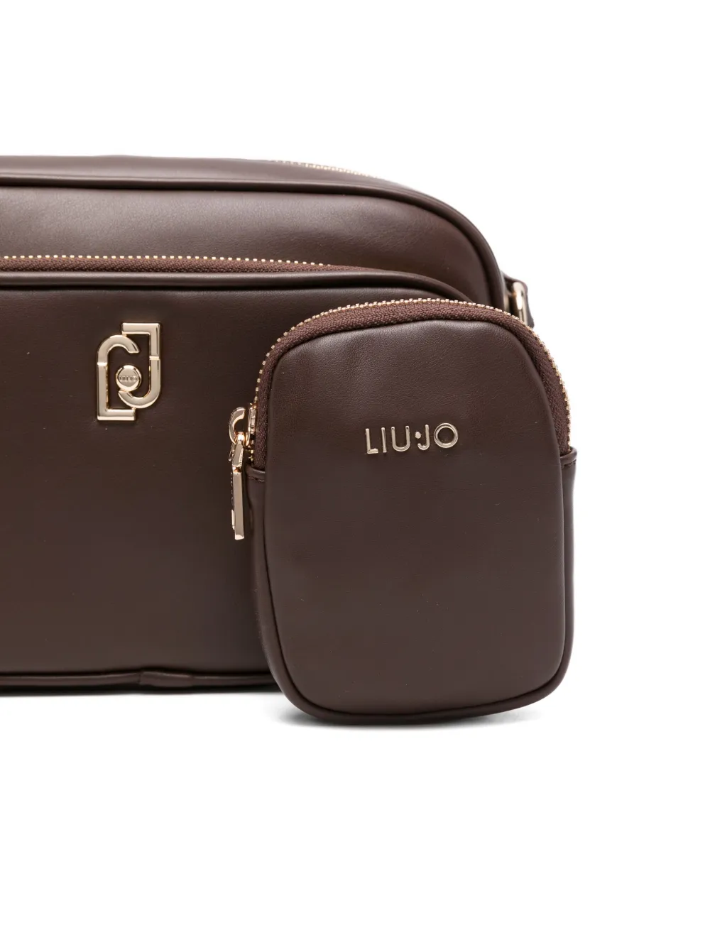 Liu •jo Small Logo-plaque Zip-fastening Cross-body Bag In Brown