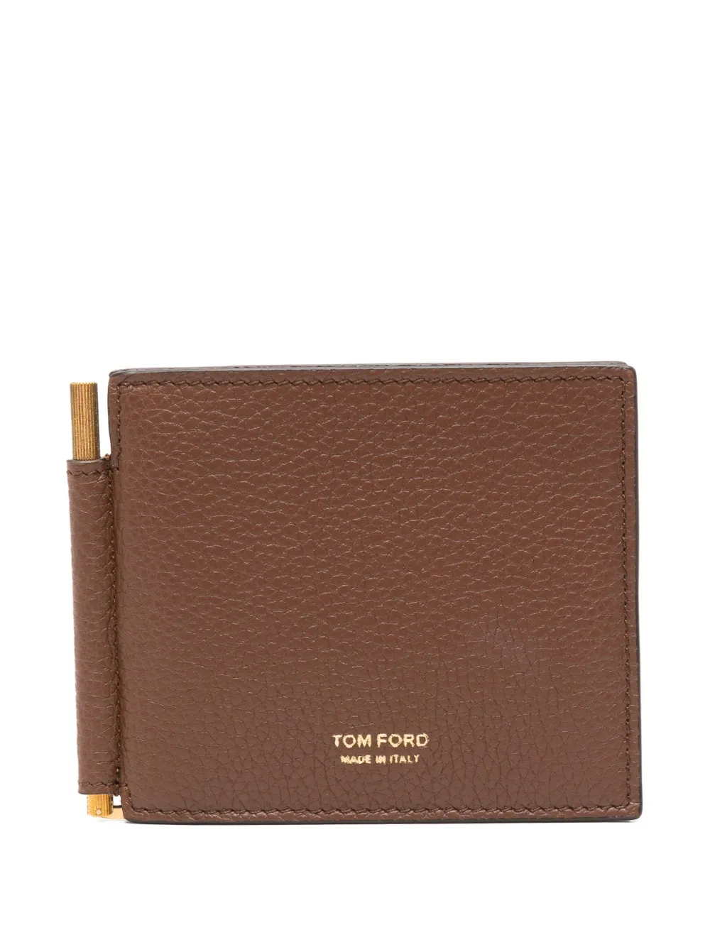 Tom Ford Full-grain Leather Billfold Wallet With Money Clip In Brown
