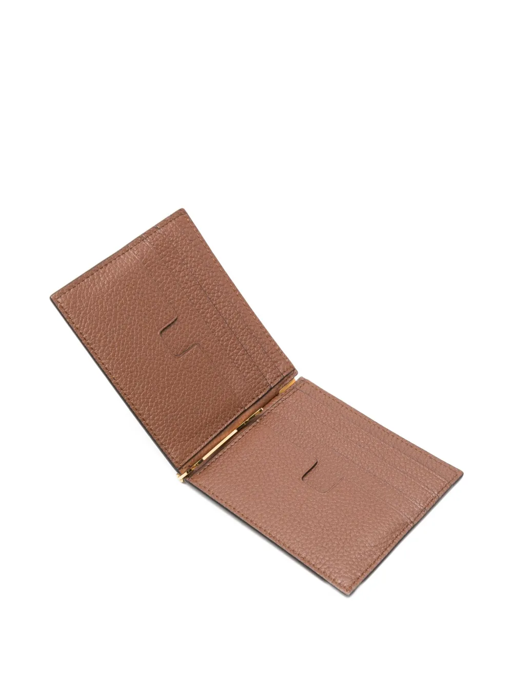 Tom Ford Full-grain Leather Billfold Wallet With Money Clip In Brown