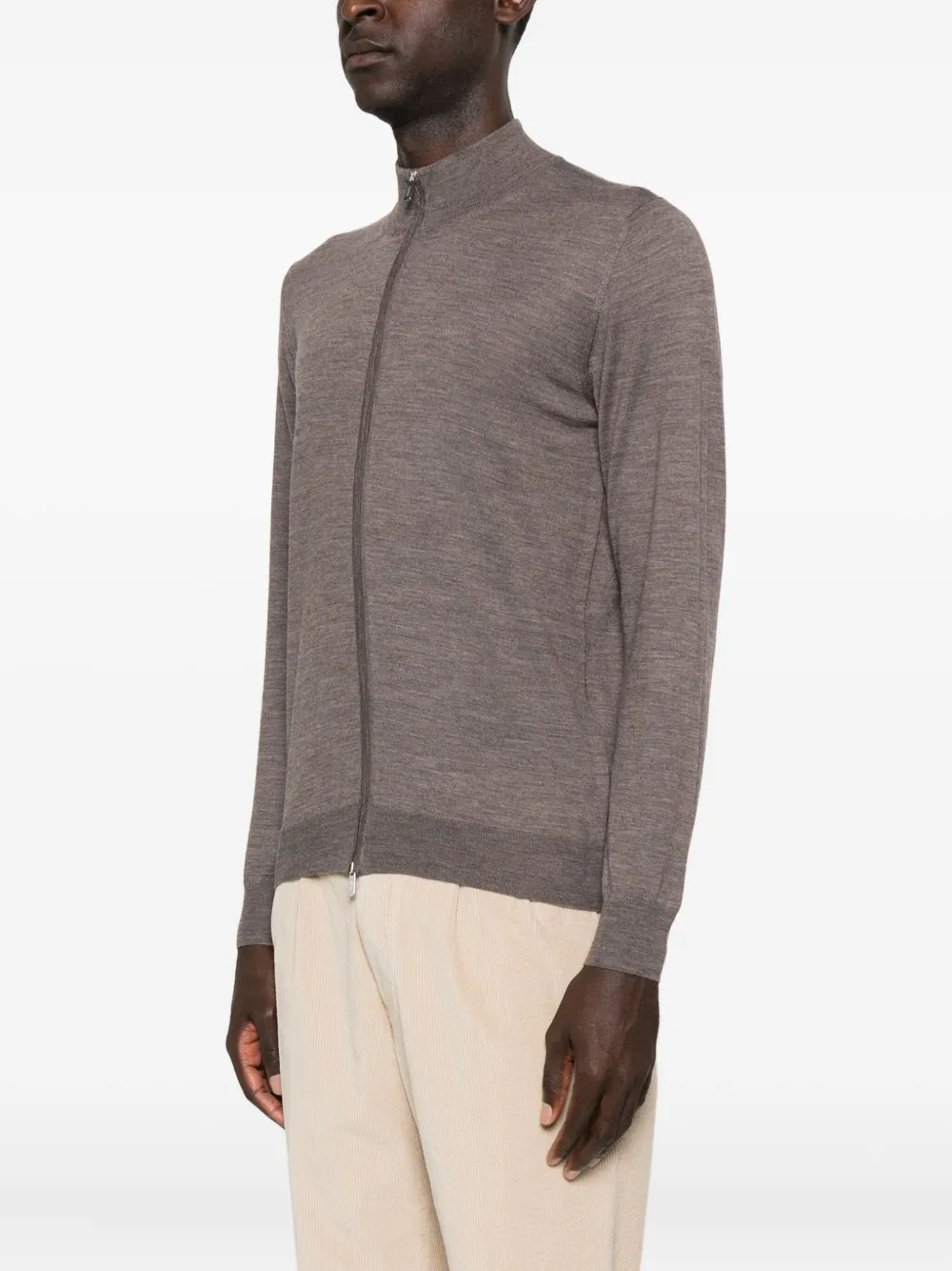 Fedeli Vest met hoge hals en rits Bruin