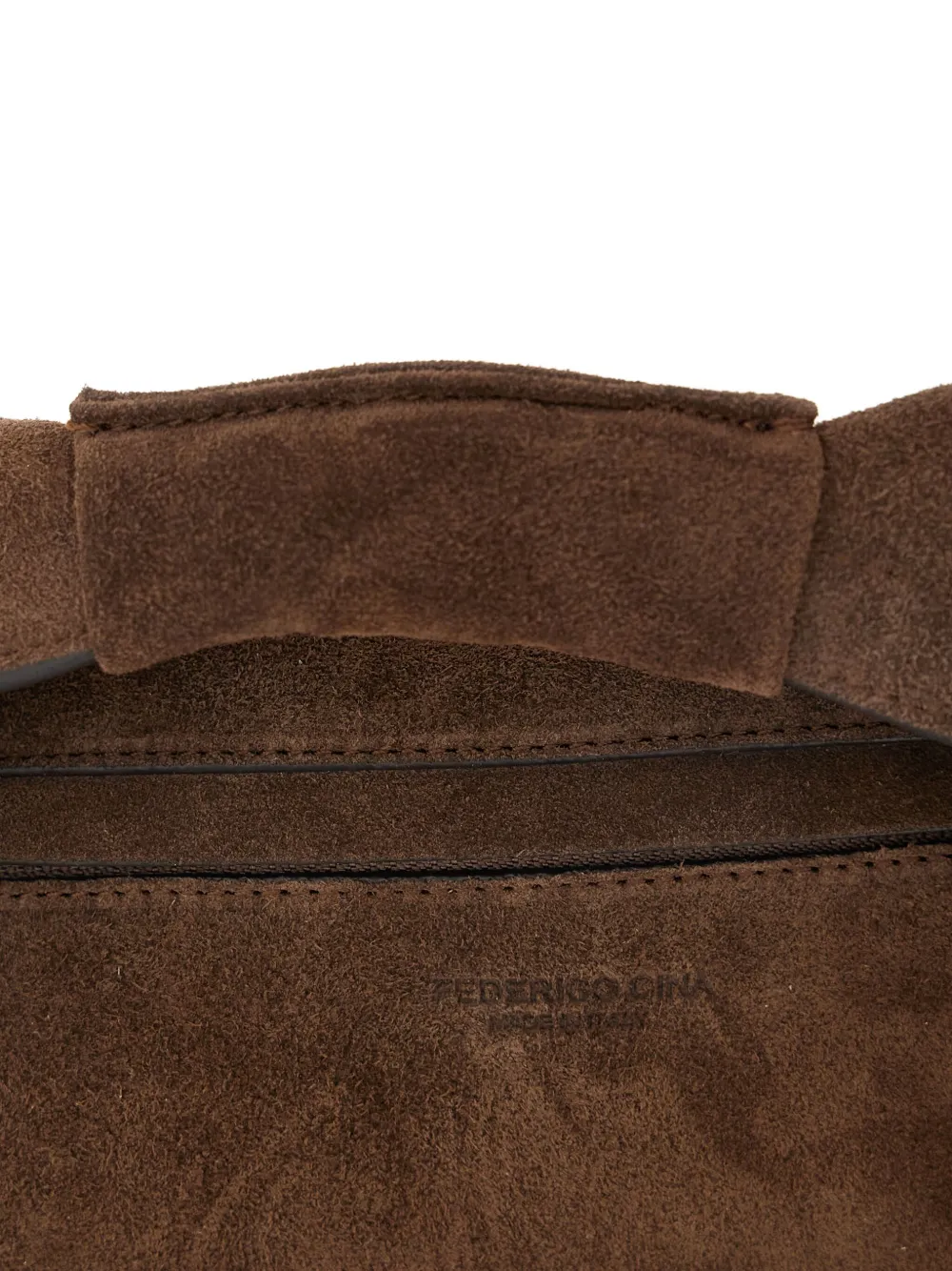 Federico Cina Torttelino Suede Tote Bag In Brown