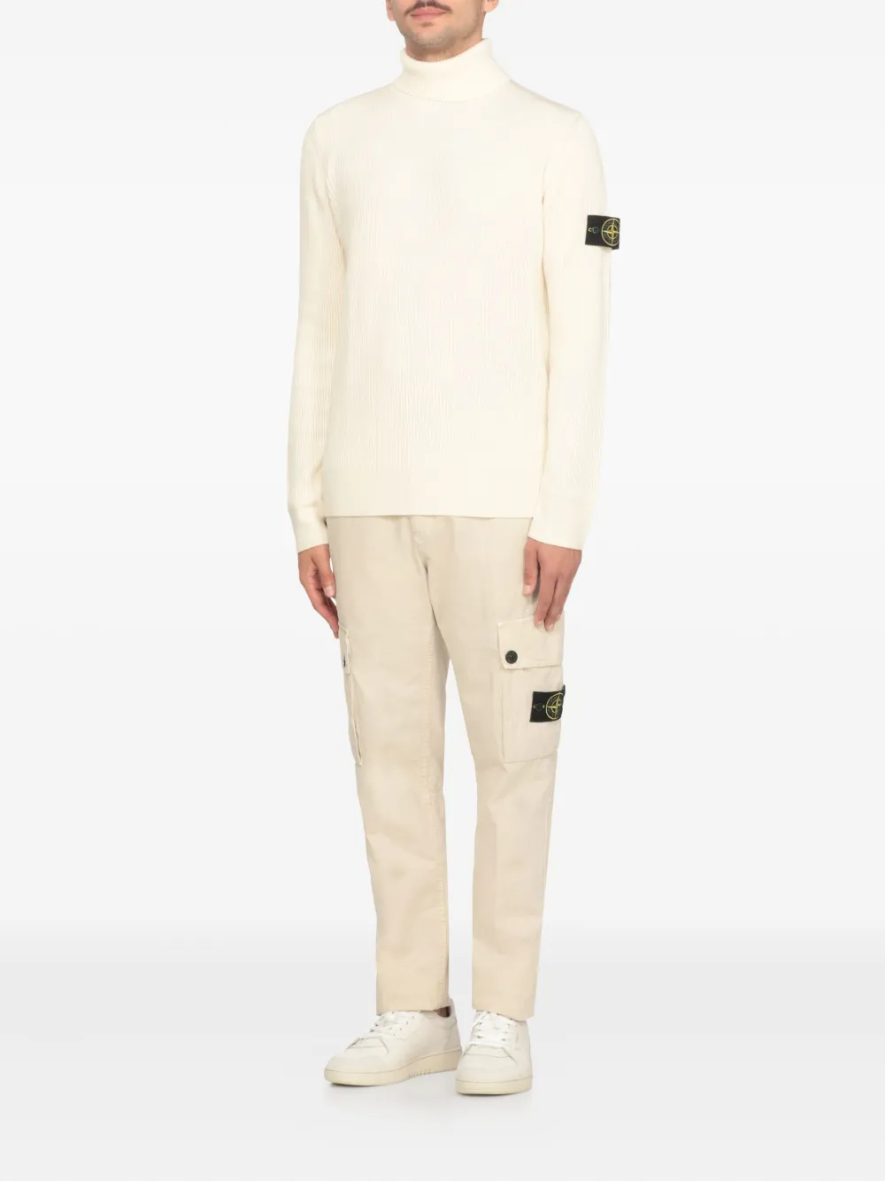 Stone Island Compass-motif Sweater In Neutral