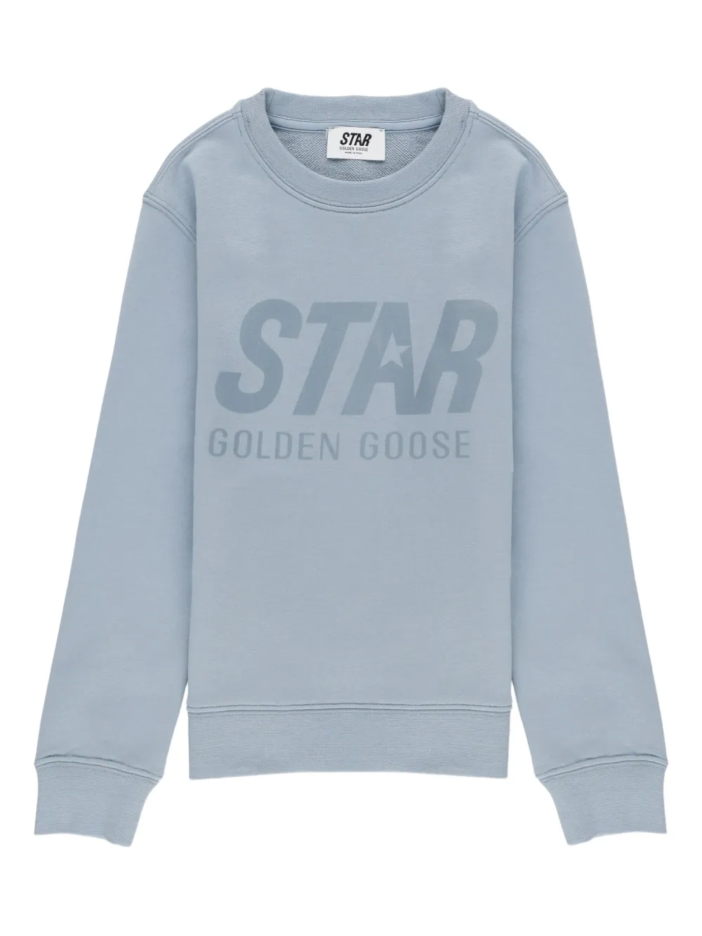 Golden Goose Front-print Crew-neck Sweatshirt In Blue