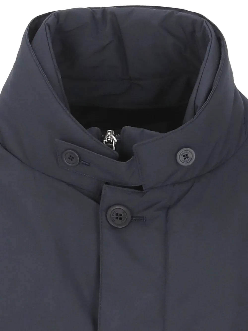 Herno Padded Jacket With High Neck And Pockets In Gray