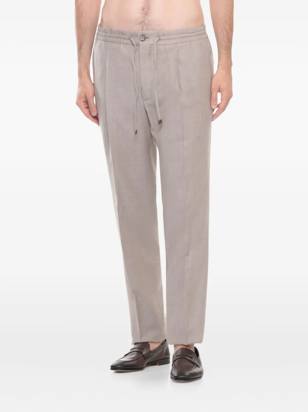 Incotex Pleated Front Straight Leg Trousers In Neutral