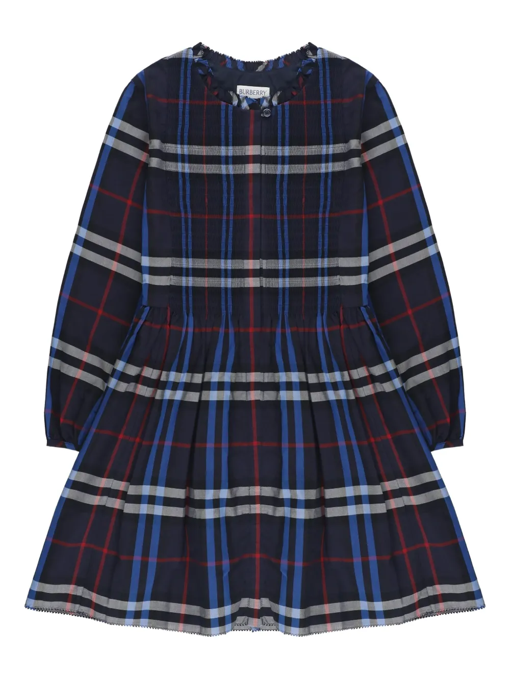 Burberry Kids pleated-check dress - Blu