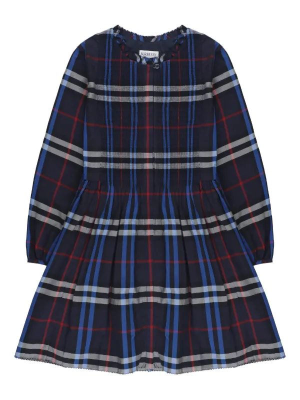 Burberry Kids pleated-check Dress | Blue | FARFETCH GE Burberry Kids pleated-check Dress | Blue | FARFETCH GE