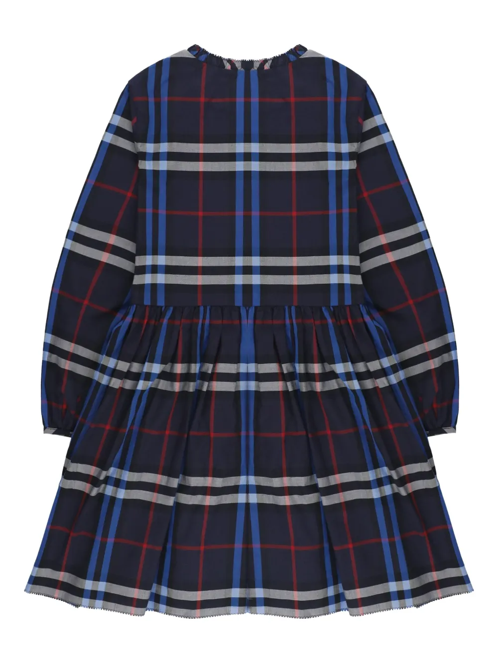 Burberry Kids Geruite plooi-jurk Blauw