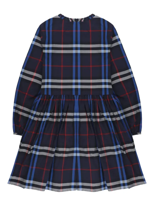 Burberry Kids チェック ワンピース | ブルー | FARFETCH JP