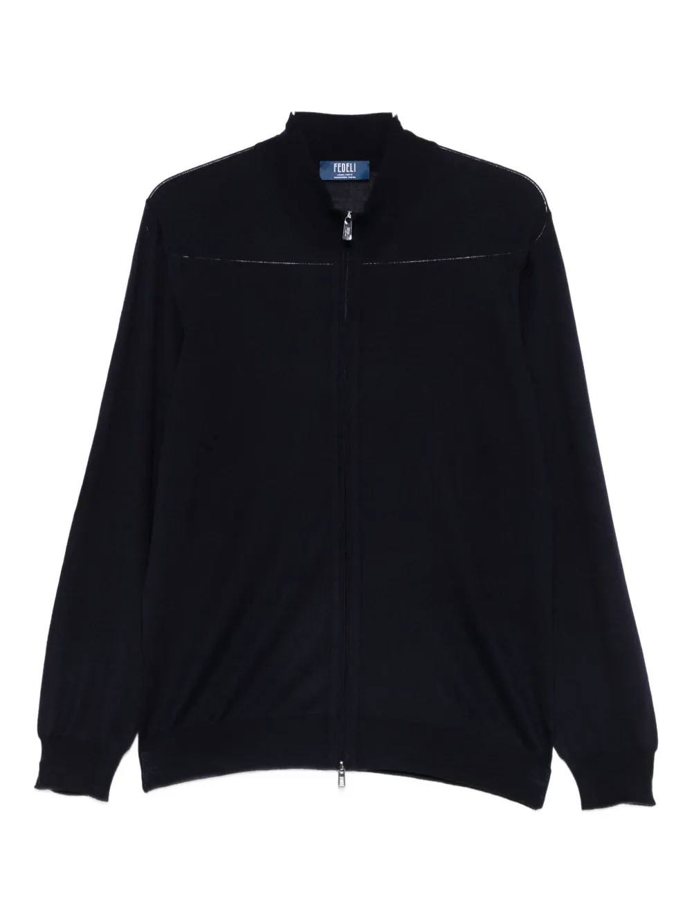 Fedeli Zip-front Panelled Sweater In Blue
