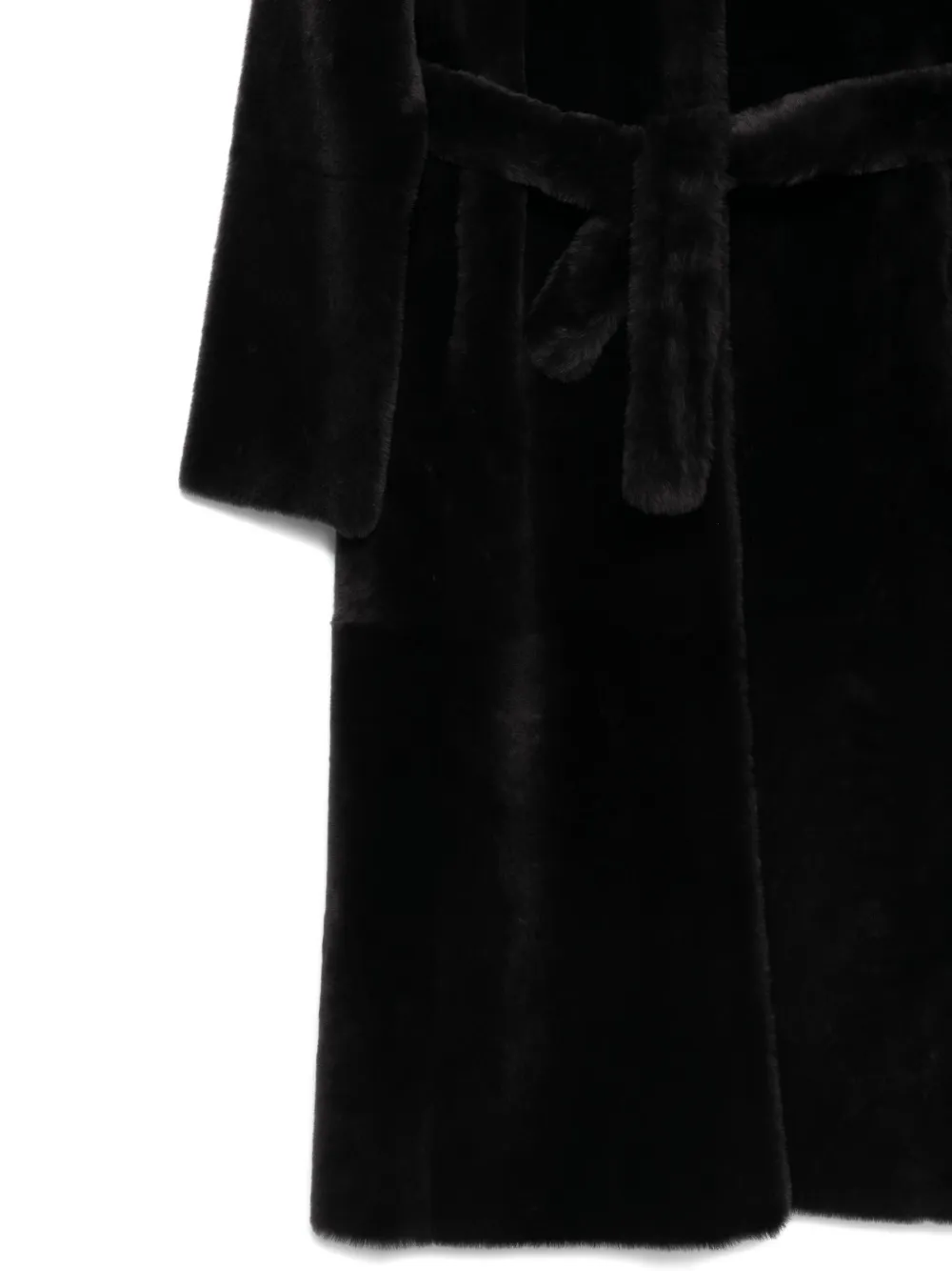 Liska Mantel met ceintuur Zwart