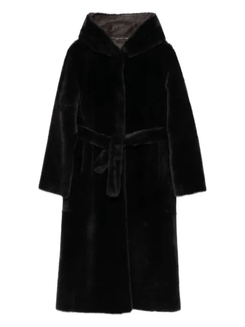 Liska hooded belted coat