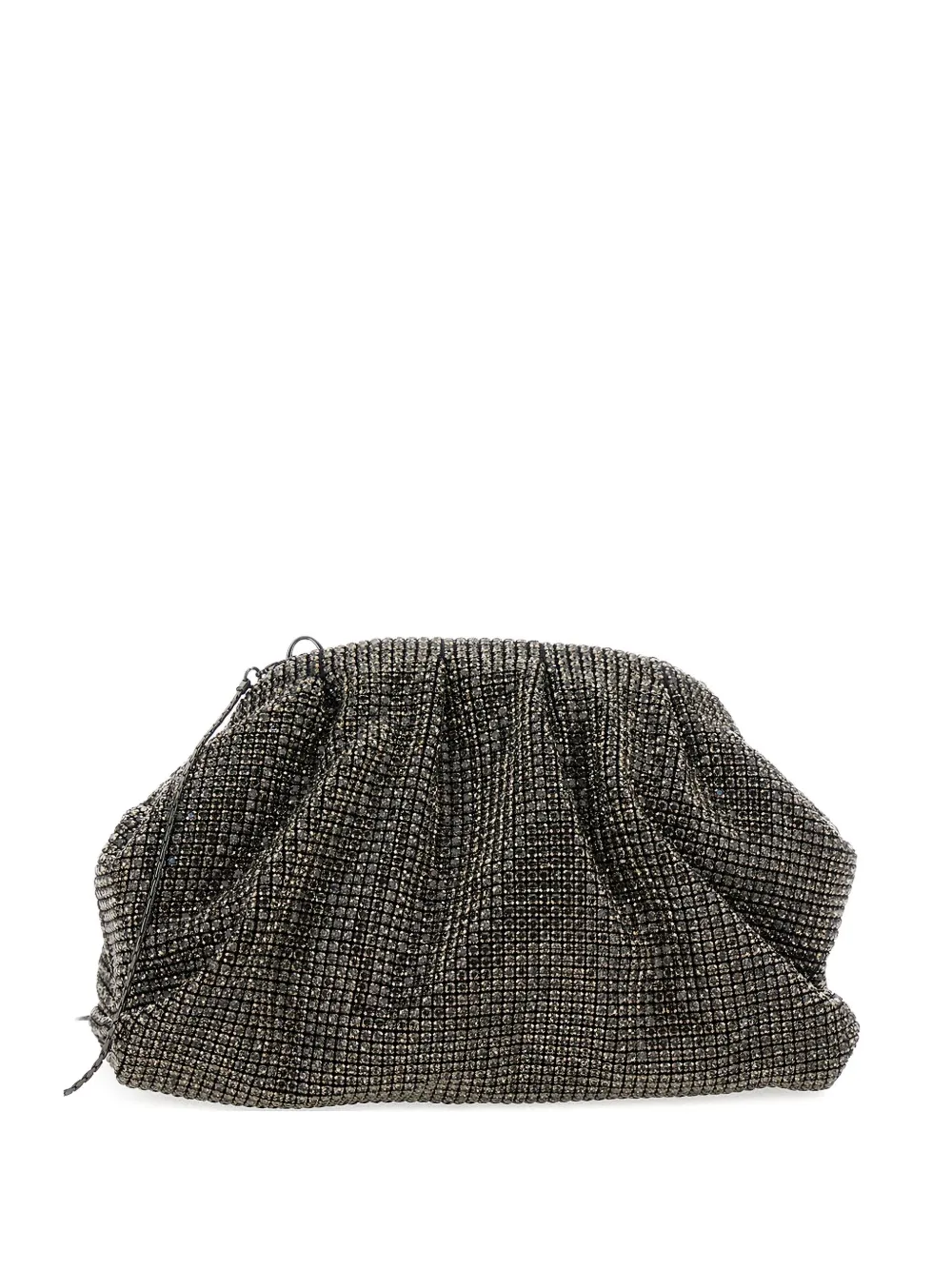 Twenty Four Haitch Crystal-embellished Clutch Bag In Gray