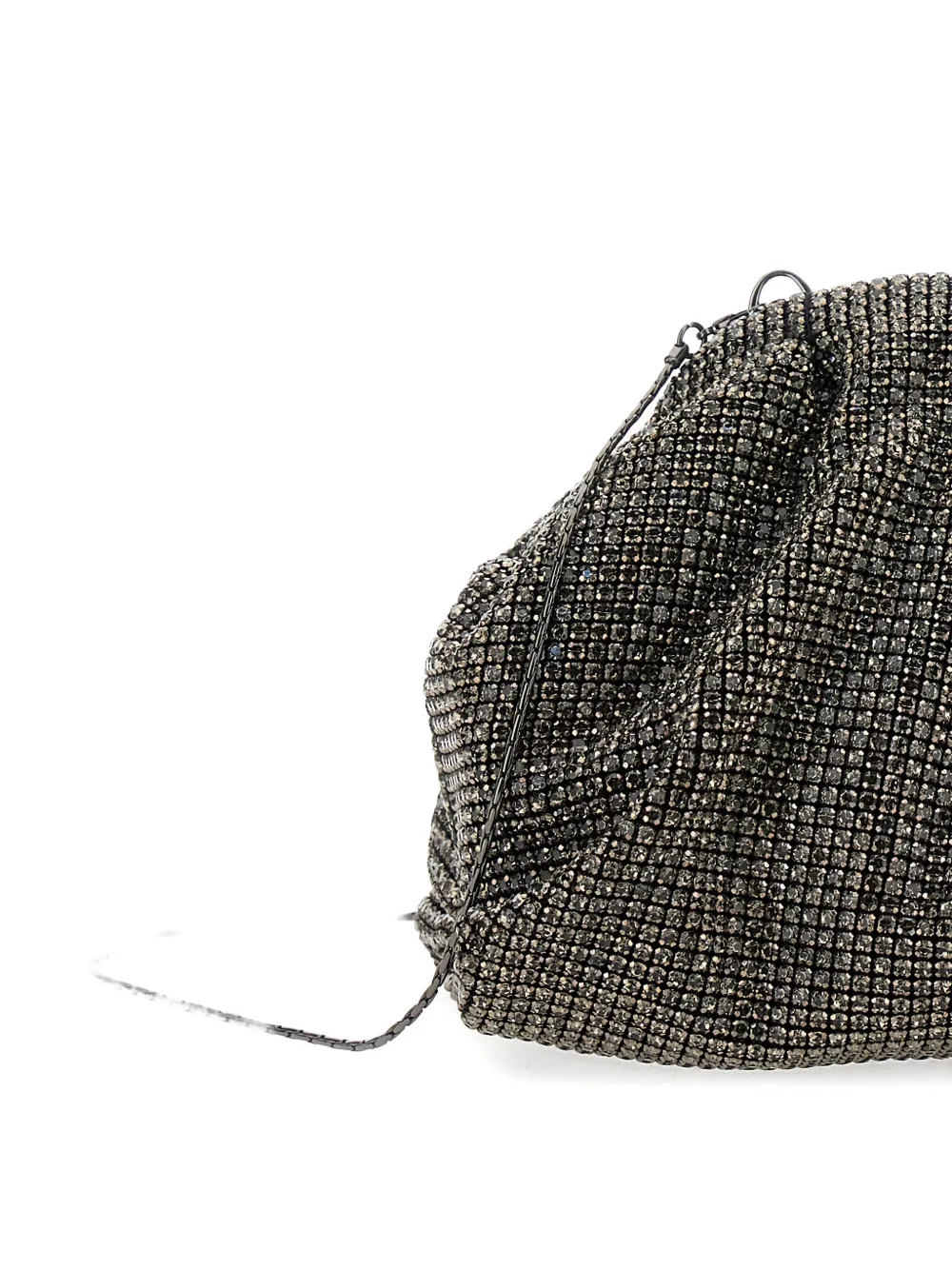 Twenty Four Haitch Crystal-embellished Clutch Bag In Gray