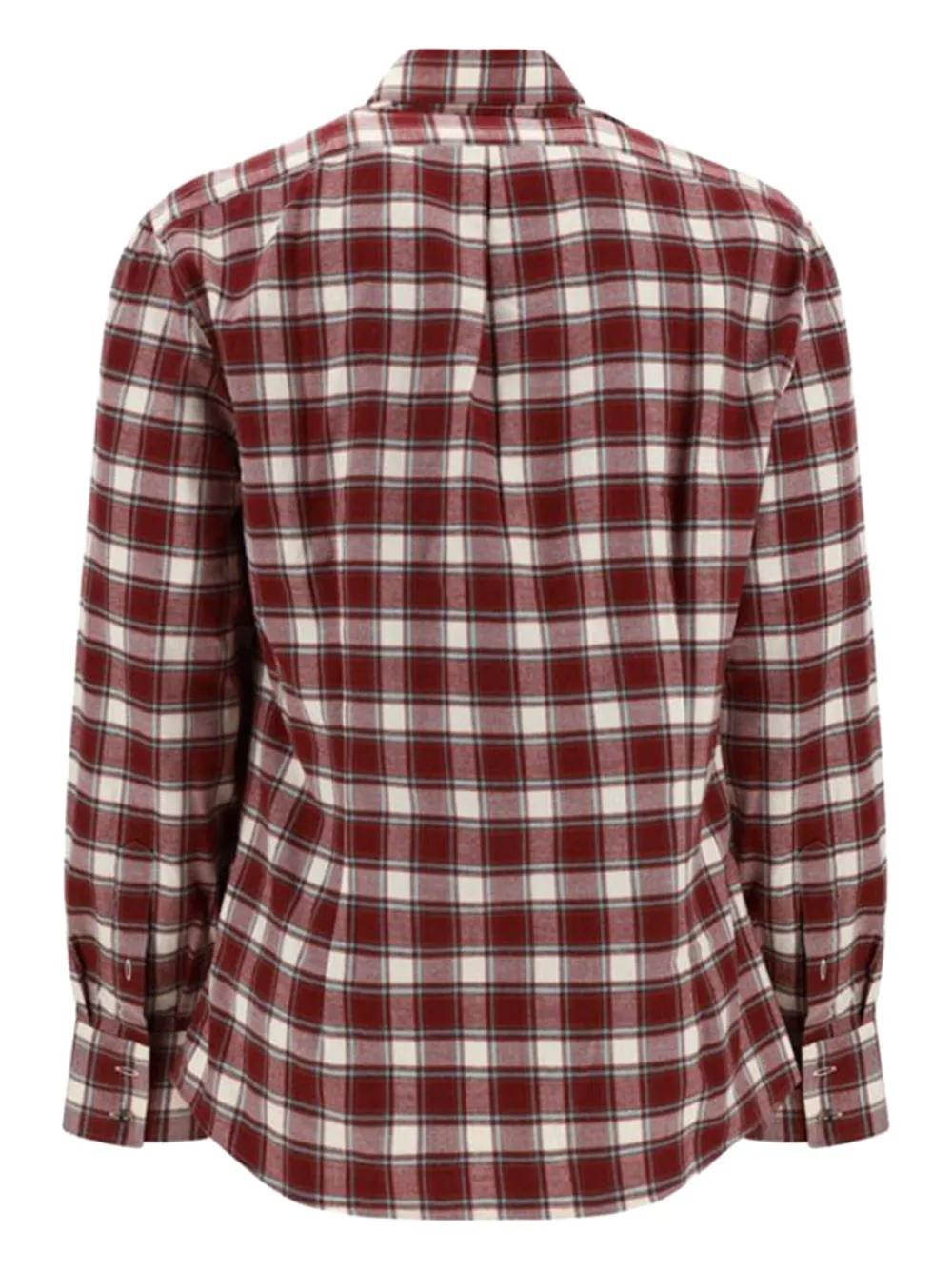 Brunello Cucinelli Geruit overhemd met knoopsluiting - Rood