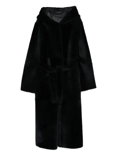 Liska hooded belted coat