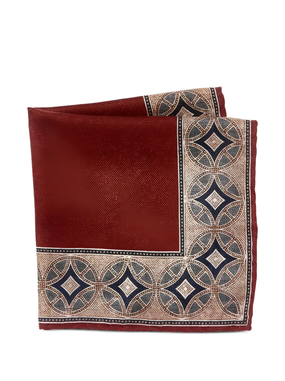 Brunello Cucinelli Geometric-pattern Pocket Square In Burgundy