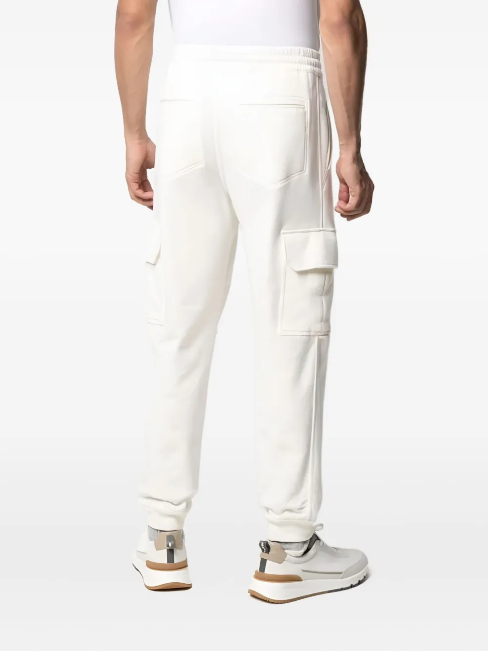 Brunello Cucinelli Drawstring Cargo Cotton Joggers In White