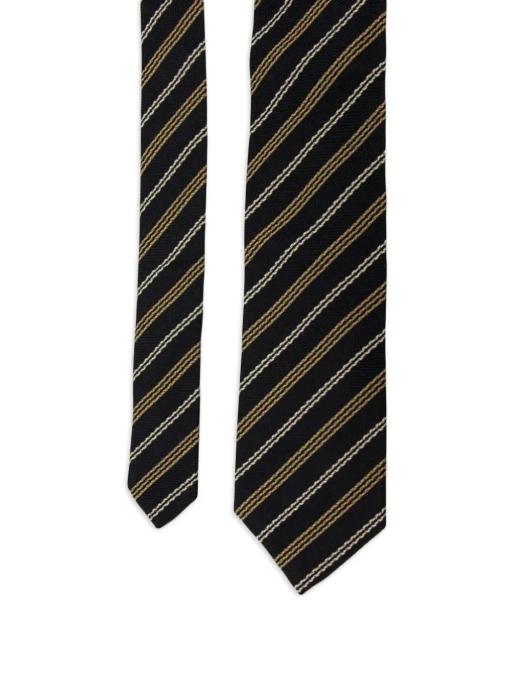 Brunello Cucinelli diagonal-stripe silk tie - Zwart