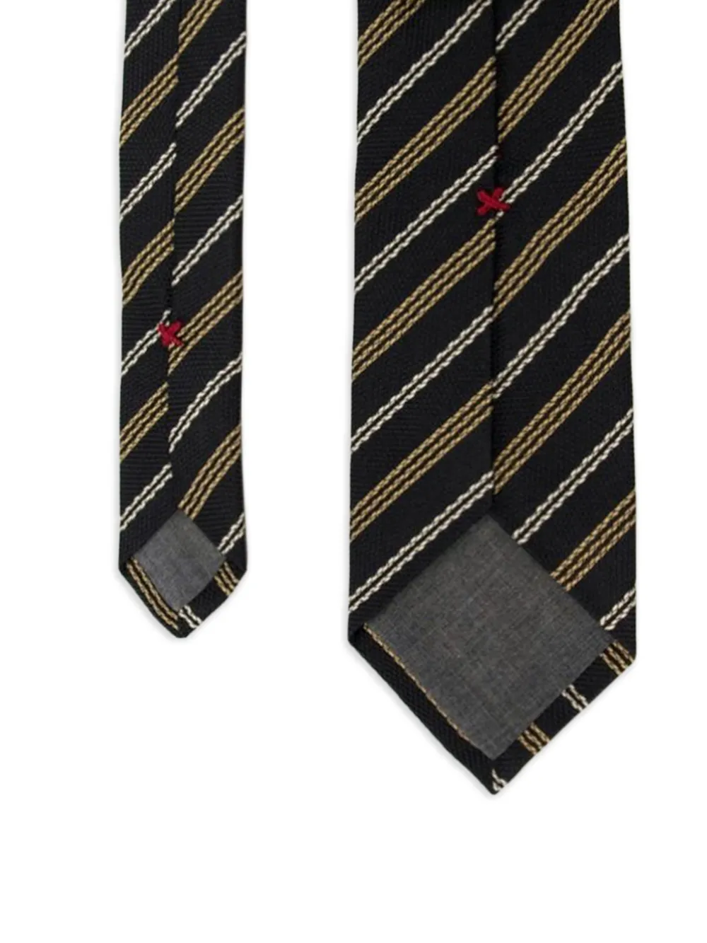Brunello Cucinelli Diagonal-stripe Silk Tie In Black