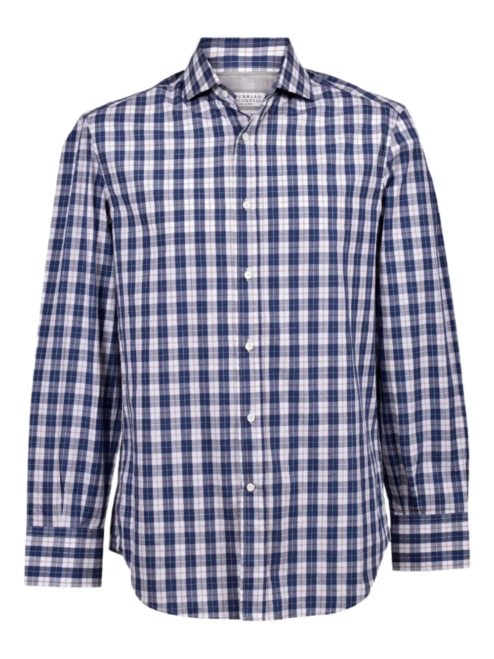 Brunello Cucinelli checked cotton shirt | Blue | Image 1