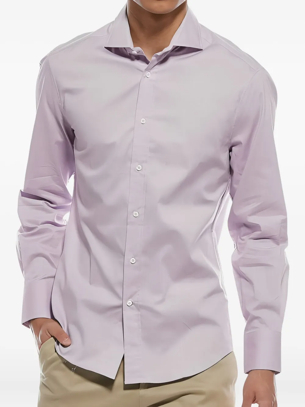 Brunello Cucinelli long-sleeve button-down shirt | Purple | Image 1