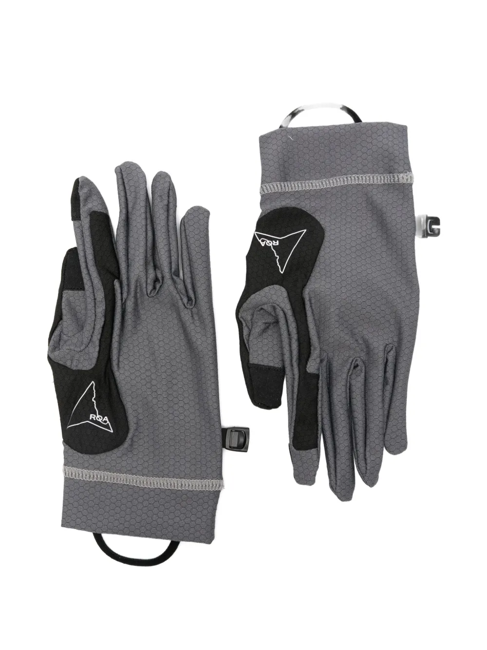 Roa Honeycomb-pattern Gloves In Gray