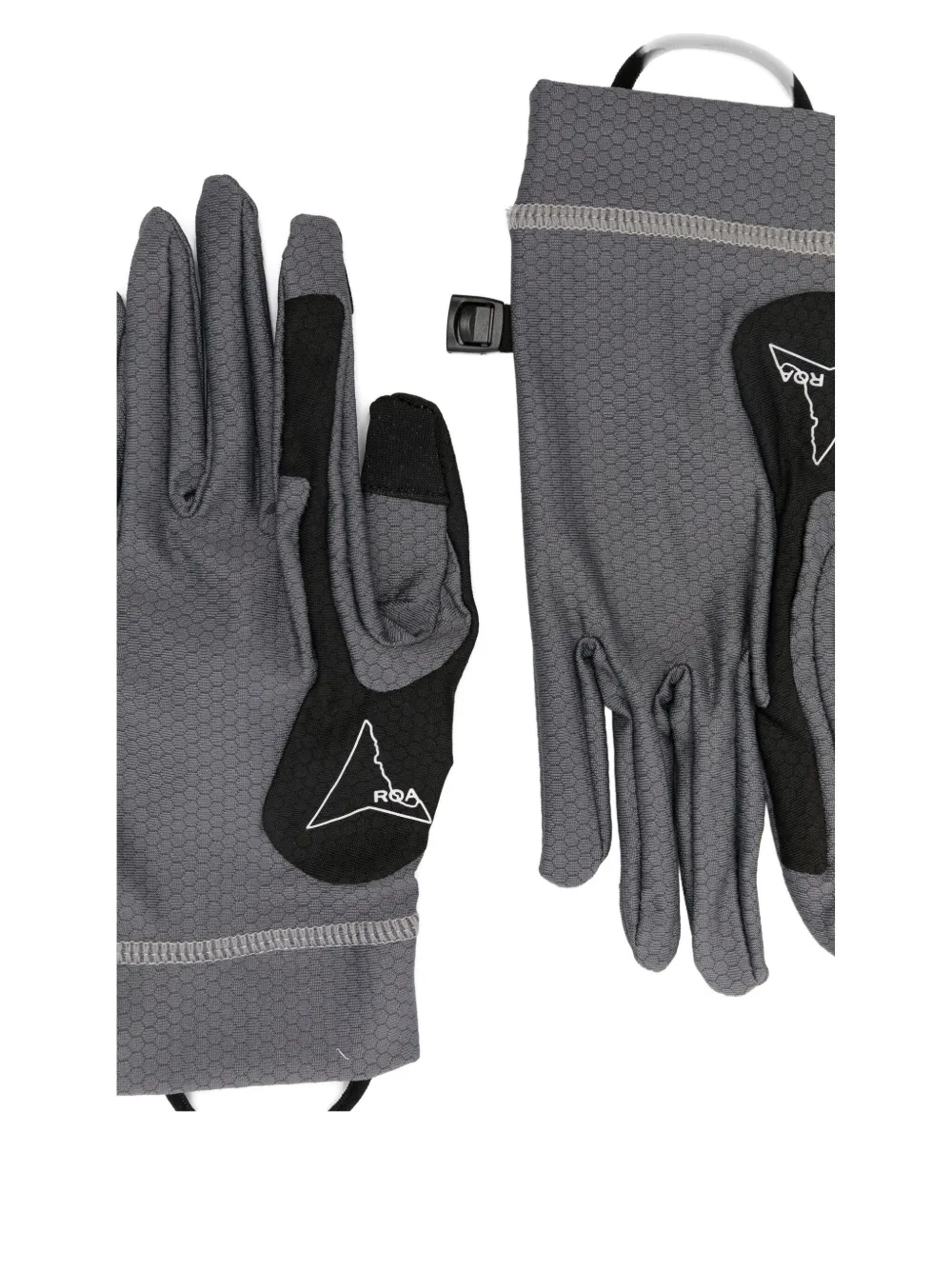 Roa Honeycomb-pattern Gloves In Gray