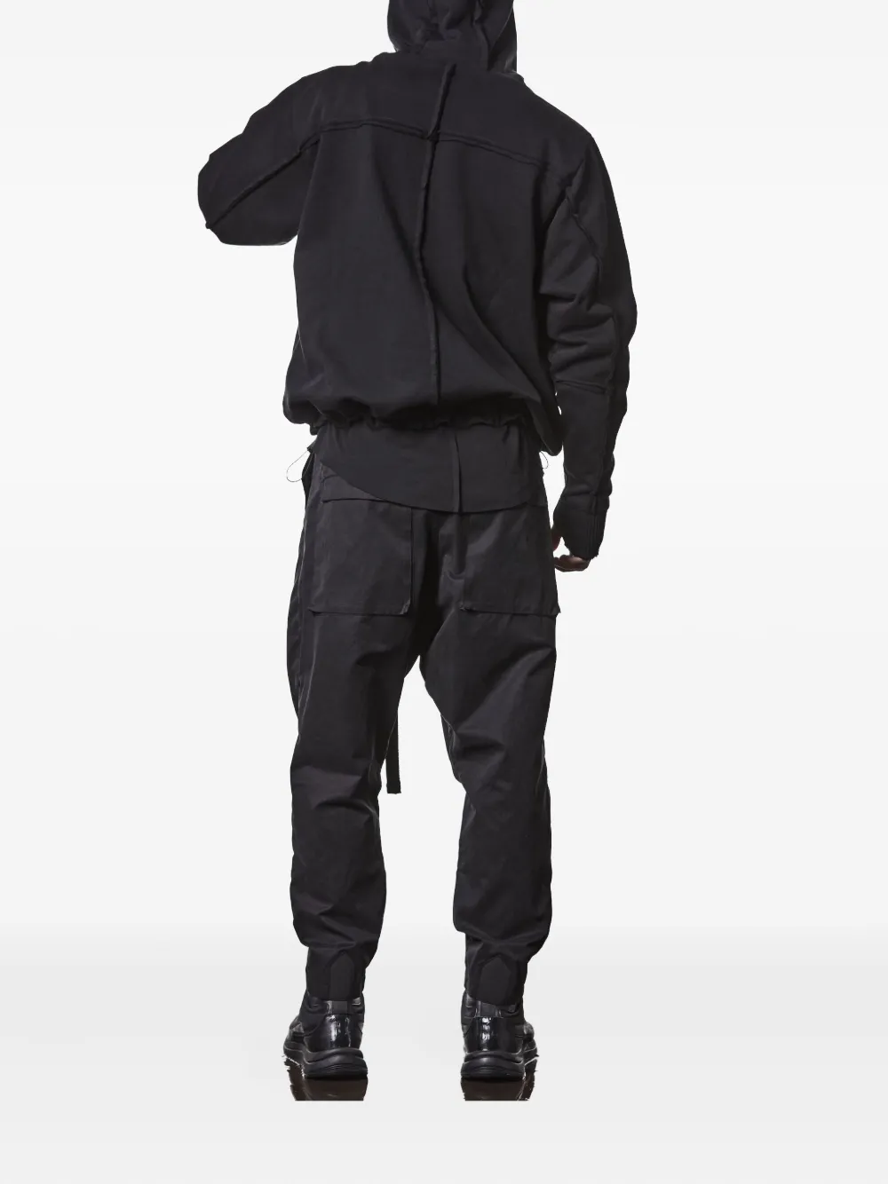 Thom Krom Frayed High-neck Zip-up Jacket In Black