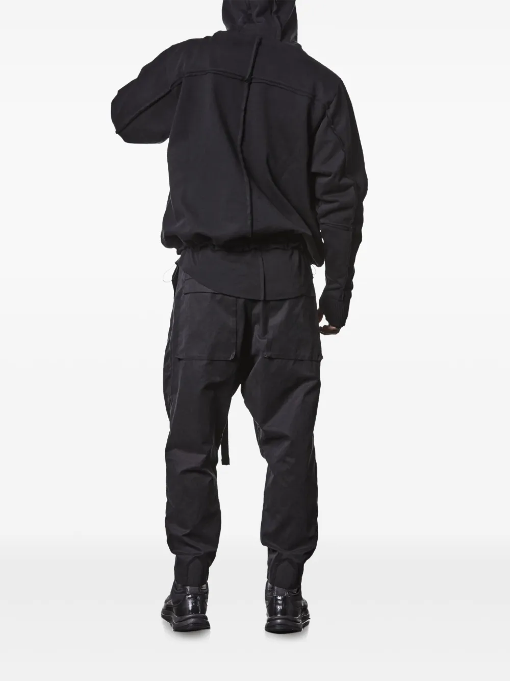 Thom Krom frayed high-neck zip-up jacket Zwart