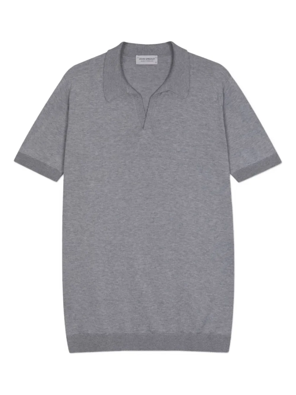 John Smedley V-neck cotton T-shirt | Grey | Image 1