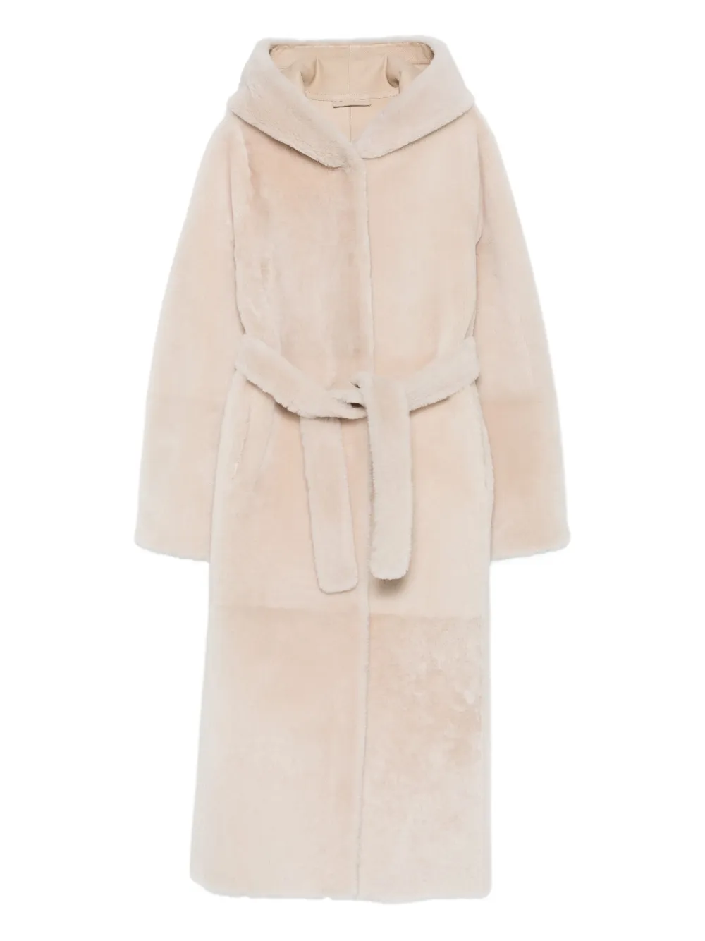 Liska abrigo con cinturón y capucha | neutro | Image 1